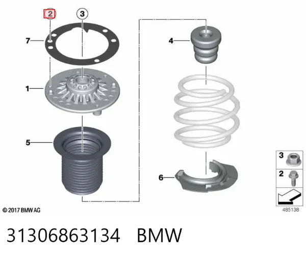 Болт переднього важеля, нижнього 31306863134 BMW