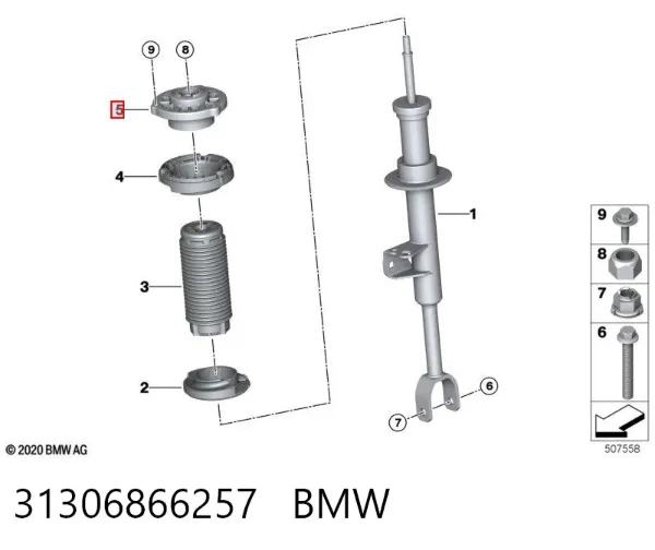 Опора амортизатора переднього 31306866257 BMW