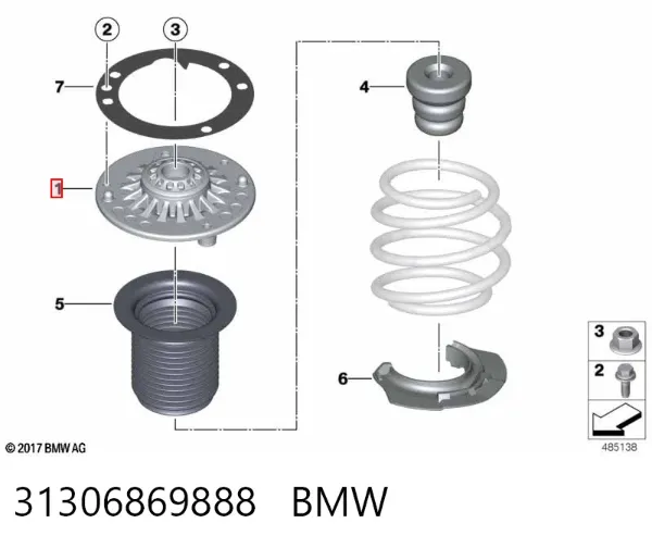 Опора амортизатора переднього 31306869888 BMW