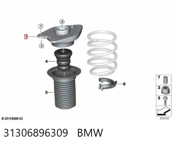 Опора амортизатора переднього 31306896309 BMW