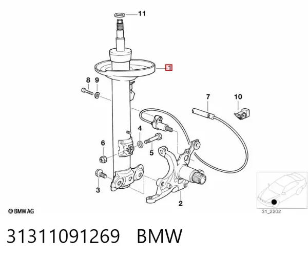 Амортизатора передній лівий 31311091269 BMW