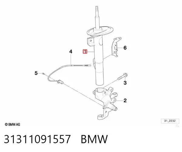 Амортизатора передній лівий 31311091557 BMW