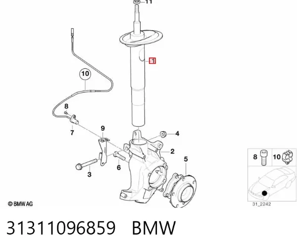 Амортизатор передній 31311096859 BMW