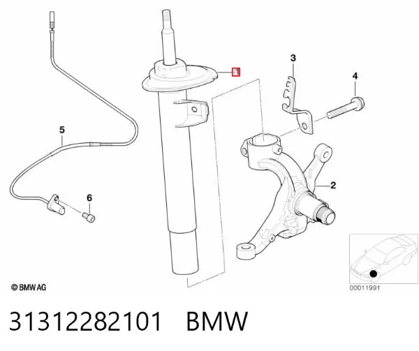 Амортизатора передній лівий 31312282101 BMW