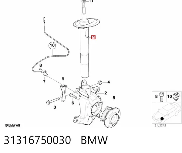 Амортизатор передній 31316750030 BMW