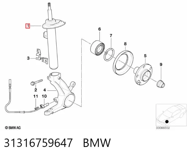 Амортизатора передній лівий 31316759647 BMW