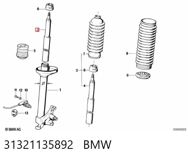Амортизатор передній 31321135892 BMW