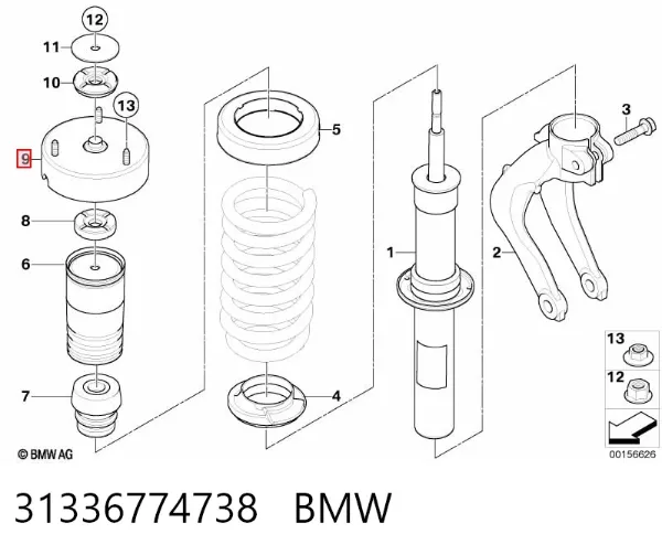 Опора амортизатора переднього 31336774738 BMW