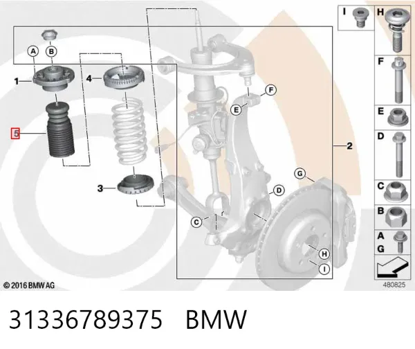 Буфер-відбійник амортизатора переднього 31336789375 BMW