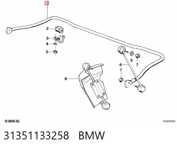 Передній стабілізатор BMW 7 E32