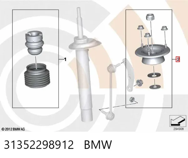 Опора амортизатора переднього 31352298912 BMW