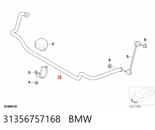 Передній стабілізатор 31356757168 BMW