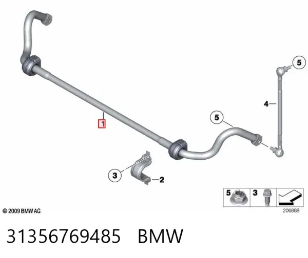 Передній стабілізатор BMW 3 E90