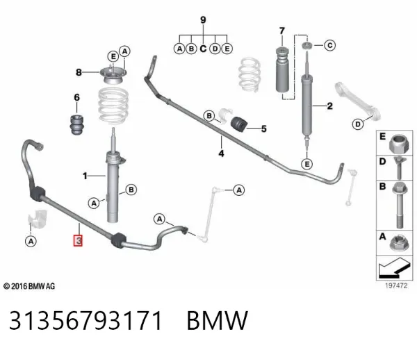 Передній стабілізатор 31356793171 BMW