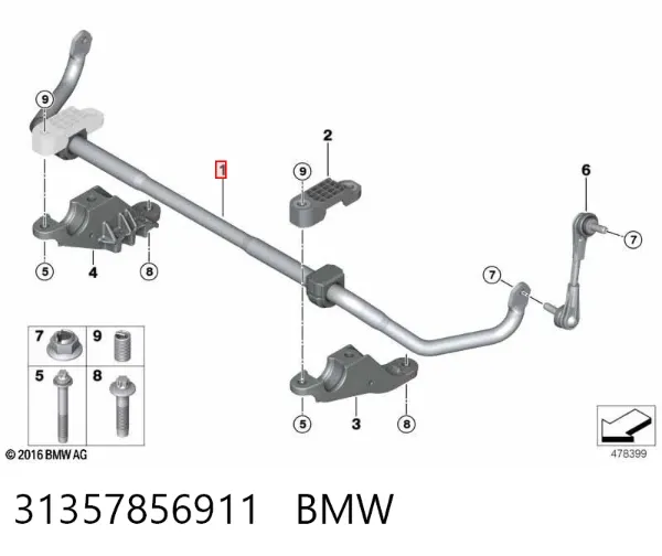 Передній стабілізатор 31357856911 BMW