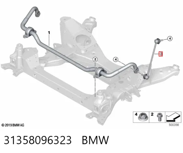 Стійка стабілізатора переднього, ліва 31358096323 BMW