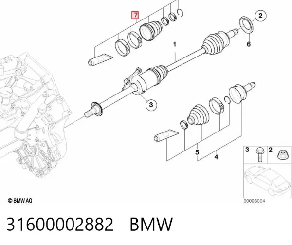 Пильник ШРУСа внутрішній 31600002882 BMW