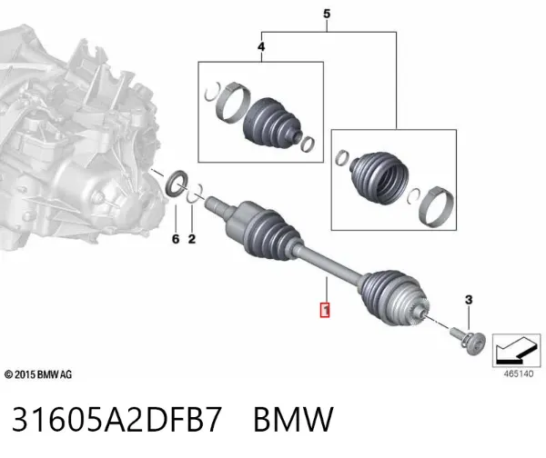 Ліва піввісь 31605A2DFB7 BMW