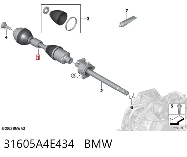 Піввісь права 31605A4E434 BMW