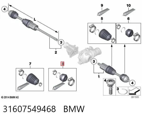 Пильник ШРУСа зовнішній 31607549468 BMW
