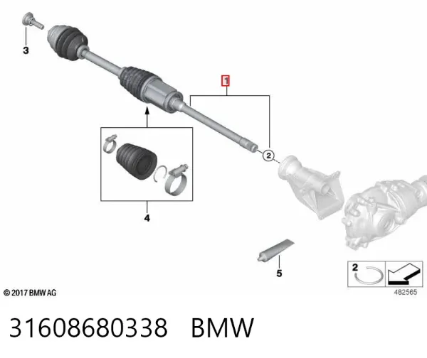 Піввісь права 31608680338 BMW