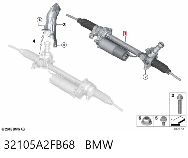 Рульова рейка 32105A2FB68 BMW