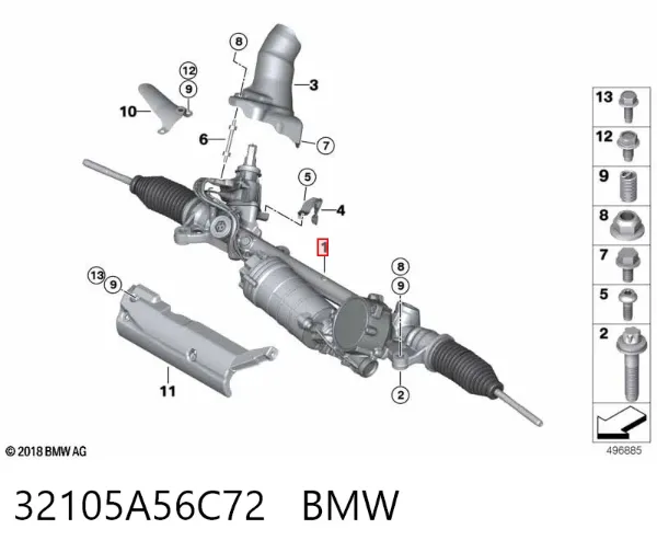 Рульова рейка 32105A56C72 BMW