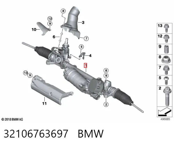 Рульова рейка 32106763697 BMW