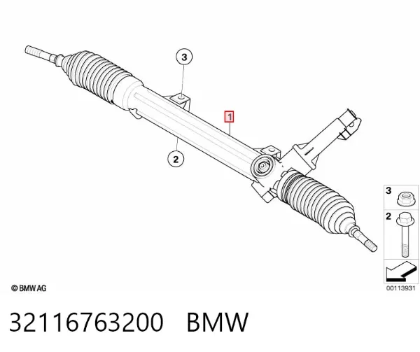 Рульова рейка 32116763200 BMW