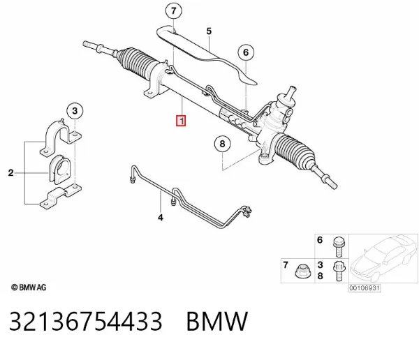 Рульова рейка 32136754433 BMW