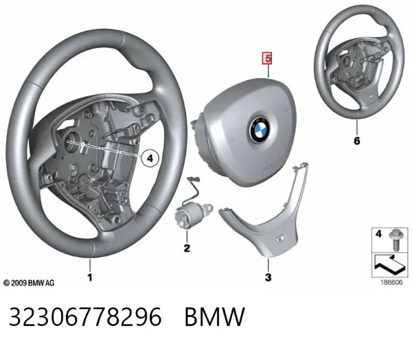 Подушка безпеки, водійська, AIRBAG 32306778296 BMW