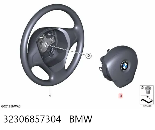 Подушка безпеки, водійська, AIRBAG 32306857304 BMW