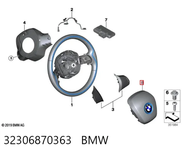 Подушка безпеки, водійська, AIRBAG 32306870363 BMW