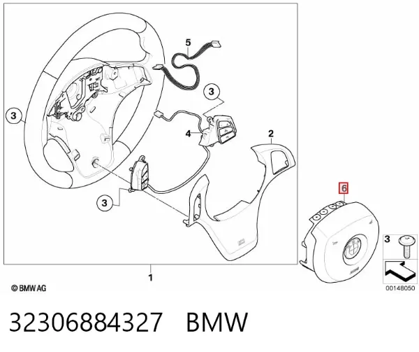 Подушка безпеки, водійська, AIRBAG 32306884327 BMW