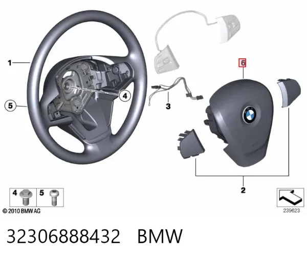 Подушка безпеки, водійська, AIRBAG 32306888432 BMW