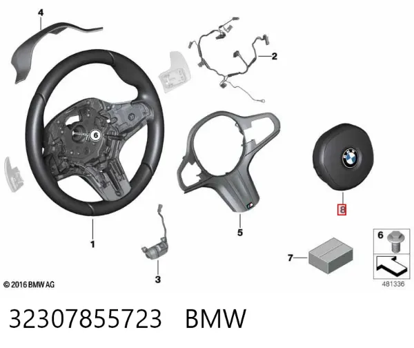 Подушка безпеки, водійська, AIRBAG 7855723 BMW