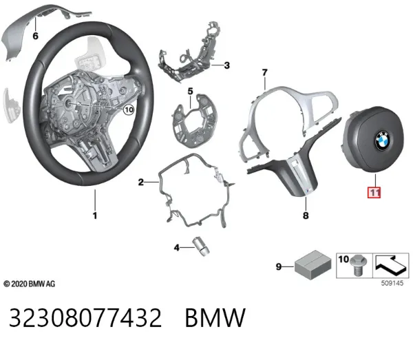 Подушка безпеки, водійська, AIRBAG 32308077432 BMW