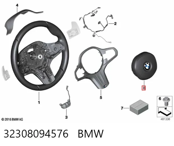 Подушка безпеки, водійська, AIRBAG 32308094576 BMW