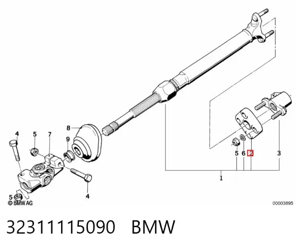 Муфта рульового кардана 32311115090 BMW