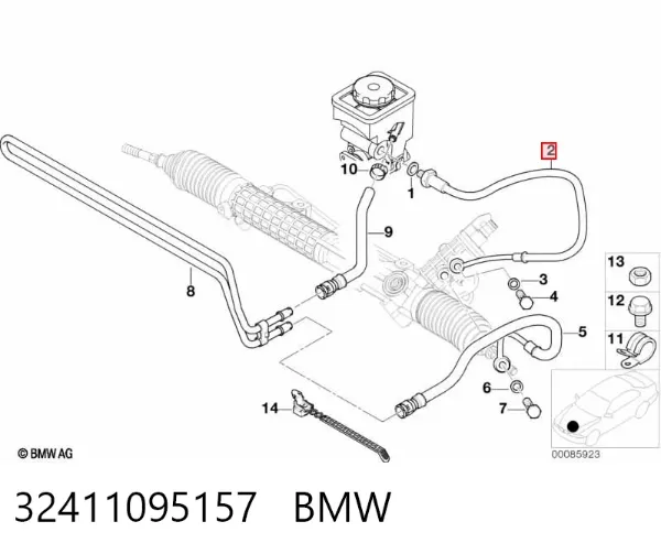 Шланг гідропідсилювача 32411095157 BMW