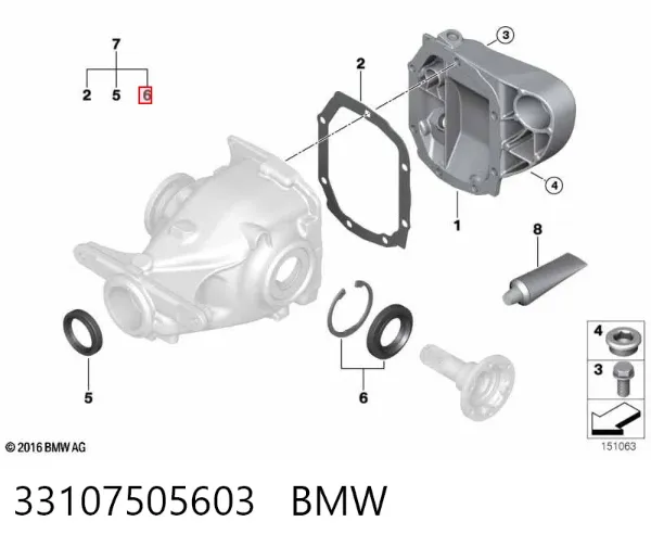 Сальник редуктора заднього моста 33107505603 BMW