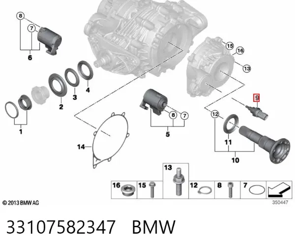 Датчик температури масла заднього моста 33107582347 BMW