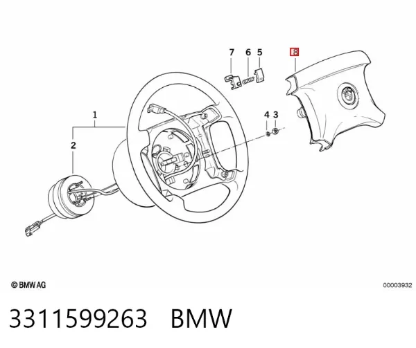 Подушка безпеки, водійська, AIRBAG 3311599263 BMW