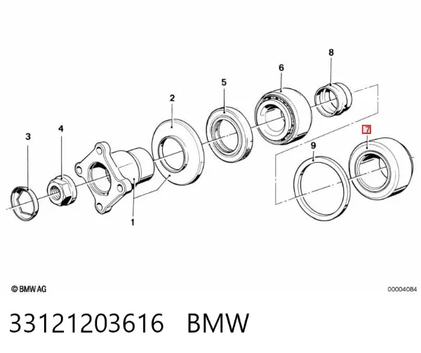 Підшипник диференціалу заднього моста 33121203616 BMW