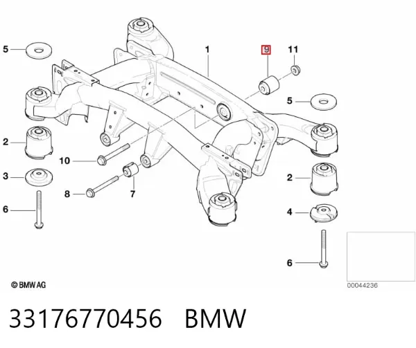 Сайлентблок задньої балки 33176770456 BMW