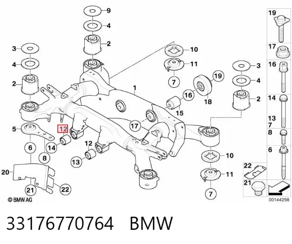 Сайлентблок задньої балки 33176770764 BMW