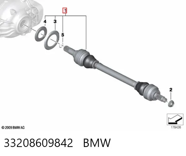 Піввісь задня 33208609842 BMW