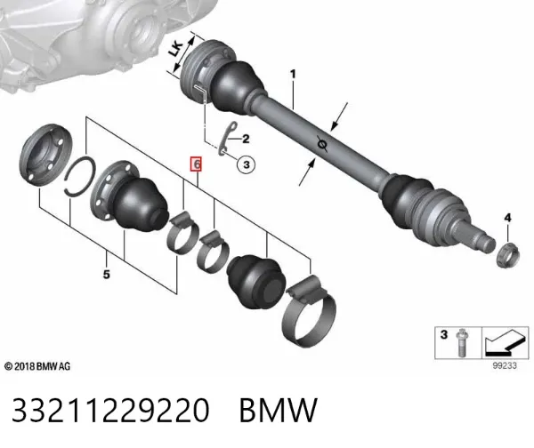 Пильник ШРКШа зовнішній, задньої піввісі 33211229220 BMW