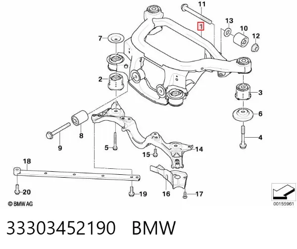 Балка задня 33303452190 BMW