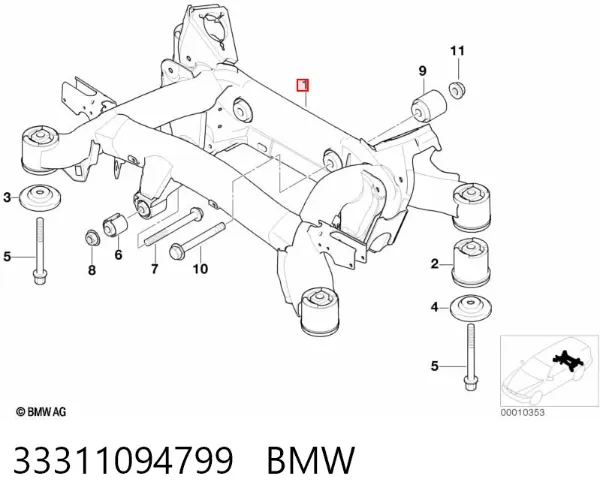 Балка задня BMW 5 E39